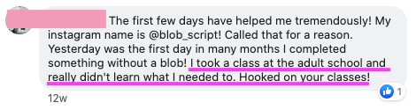 Calligraphy testimonial