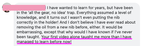Calligraphy testimonial